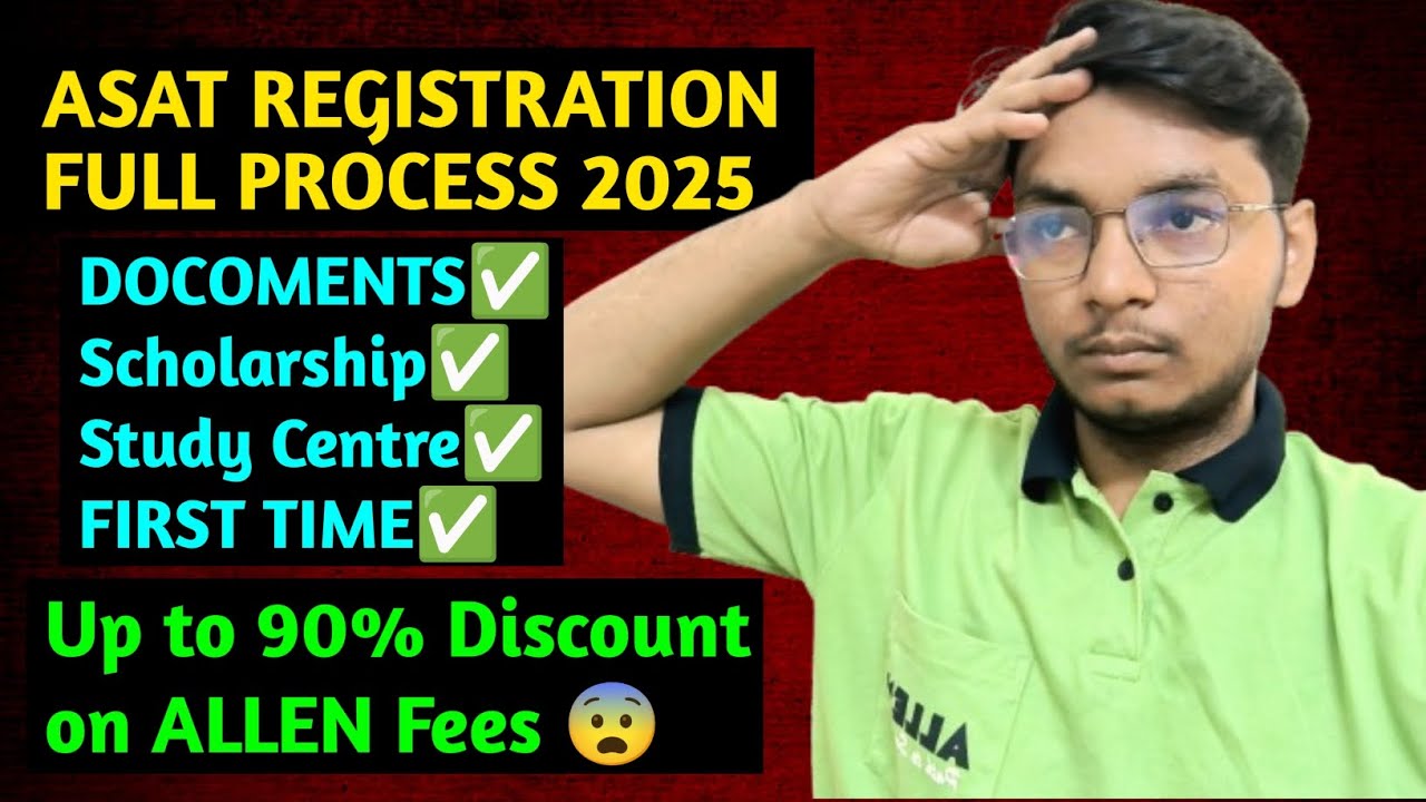 ASAT Full Registration process 2025 | Upto 90% Scholarship Test ALLEN Admission process