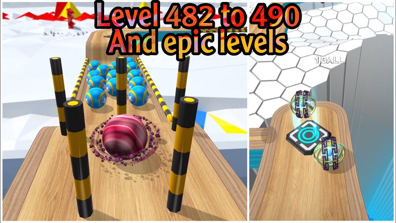 Going balls - level 482 - 490 all levels and epic levels (portal run ➕ frenzy banana )