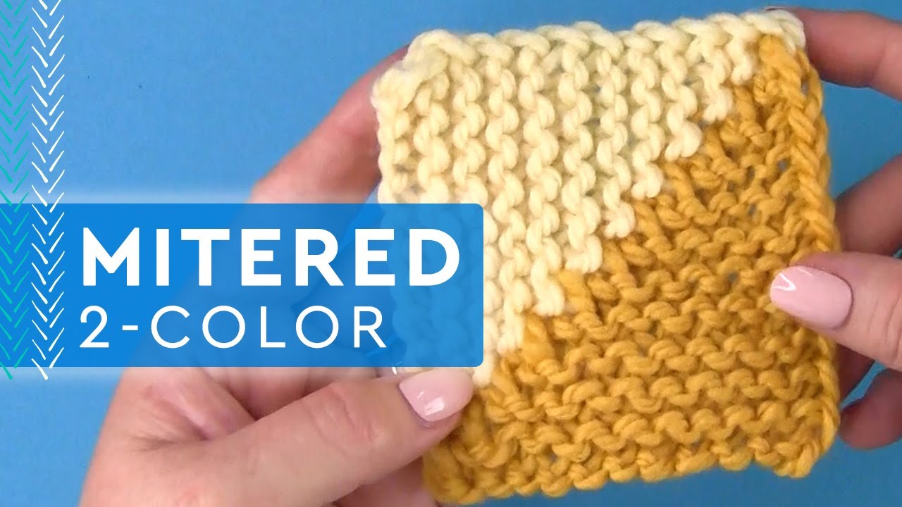 2-Color Mitered Square Half Triangles ☀️ Knitting Series
