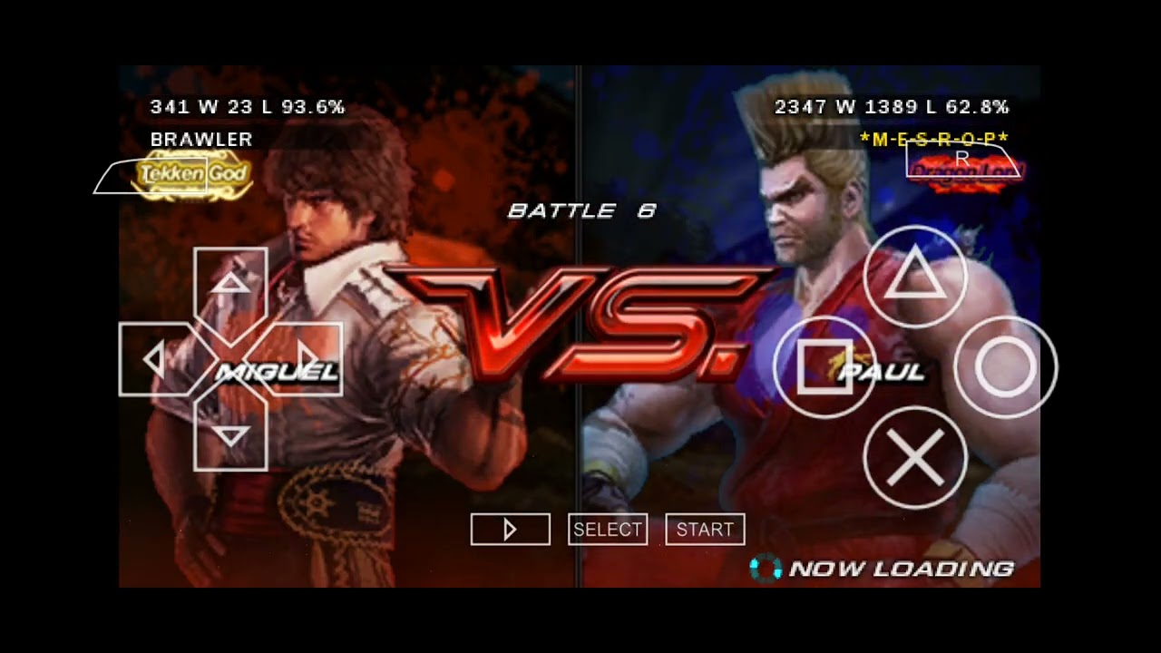 TEKKEN 6 PPSSPP, MIGUEL ROJO STYLE. GHOST BATTLE, 10 STAGE.
