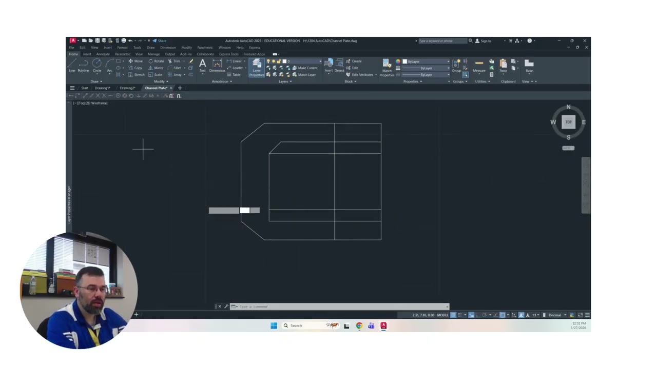 AutoCAD Drawing 1-4 Channel Plate