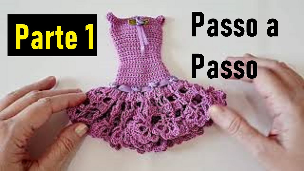 DIY Como Fazer Vestido de Crochê Para Barbie Passo a Passo Parte 1 Com Pecunia Milliom Crochê