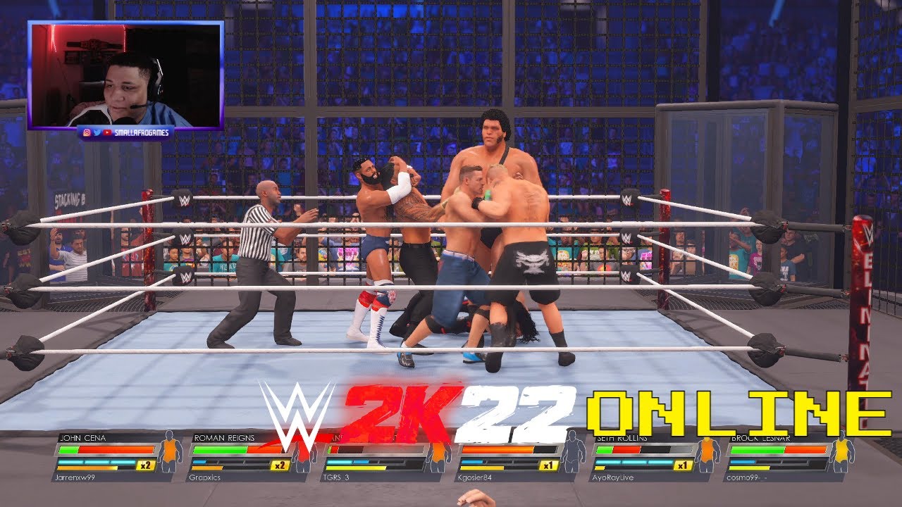 WWE 2K22 ONLINE ELIMINATION CHAMBER MATCH FIRST TIME EVER