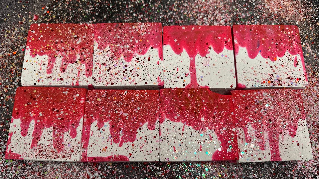 💞 8 Beautiful Pink Dyed Chalk Blocks • Asmr • Satisfying Video • Gym Chalk Crush • Sleep Aid