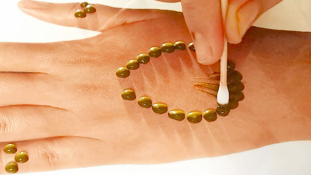Latest Cotton Bud Mehndi Design Trick - Stylish Rakhi Mehndi - New Mehndi Design easy for Hands