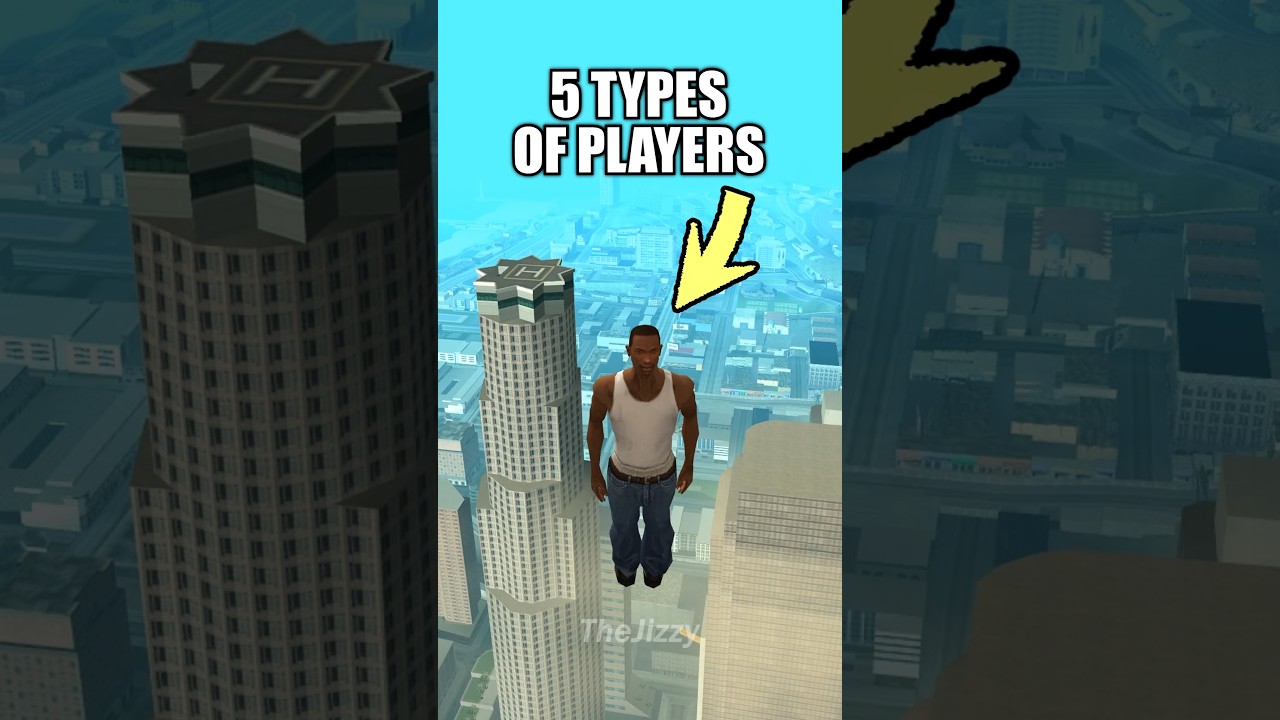 5 Types of Players in GTA San Andreas 😂 #gta #gtasanandreas #shorts