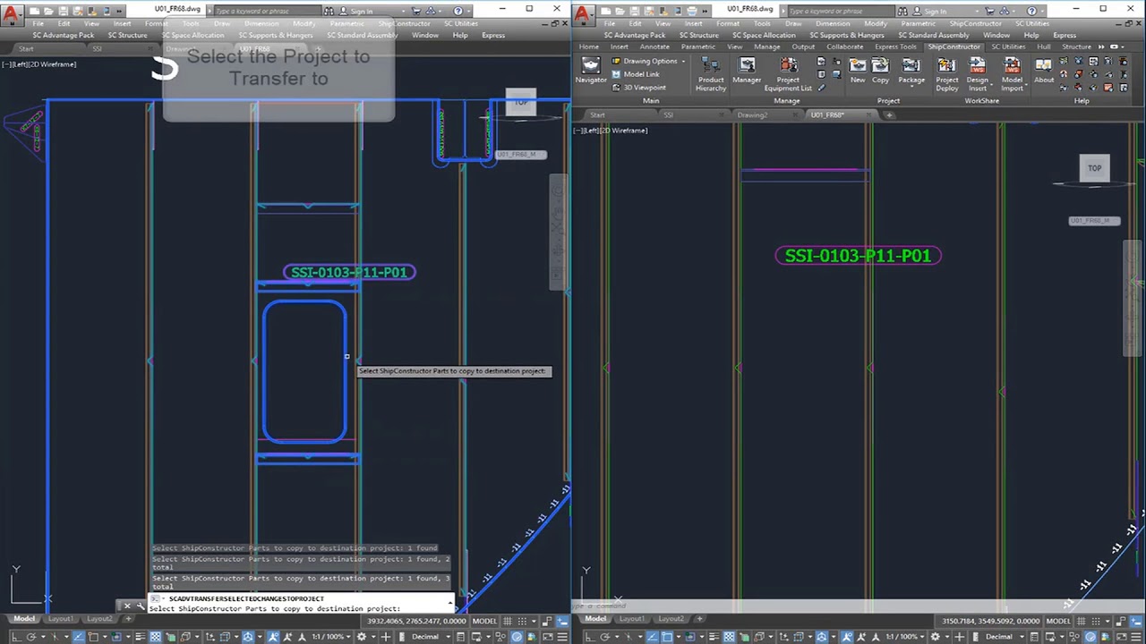 Technology Preview: Transfer parts via Part Selection in ShipConstructor 2019