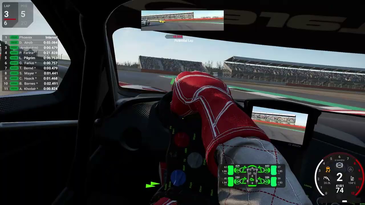 Ranked Online Race 16 Players 11 AI Cars, Silverstone GP, McLaren 720S GT3, Automobilista 2