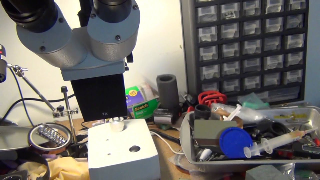 Soldering Microscope AmScope SE400-z 10X-20X Widefield Binocular Stereo Microscope Arm Stand