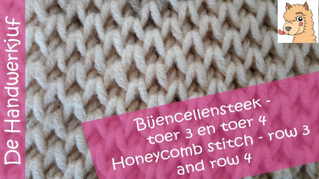 Breien: Bijencellensteek of Honingraatsteek of Hexagonsteek - deel 3. Toer 3 en 4