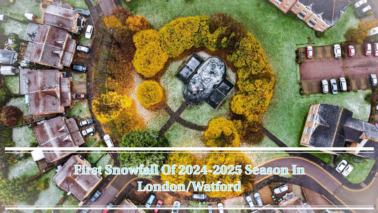 First Snow Of 2024-2025 Season In London #4k #drone #viralvideo #snow #winter #uk #2024 #sky #dji