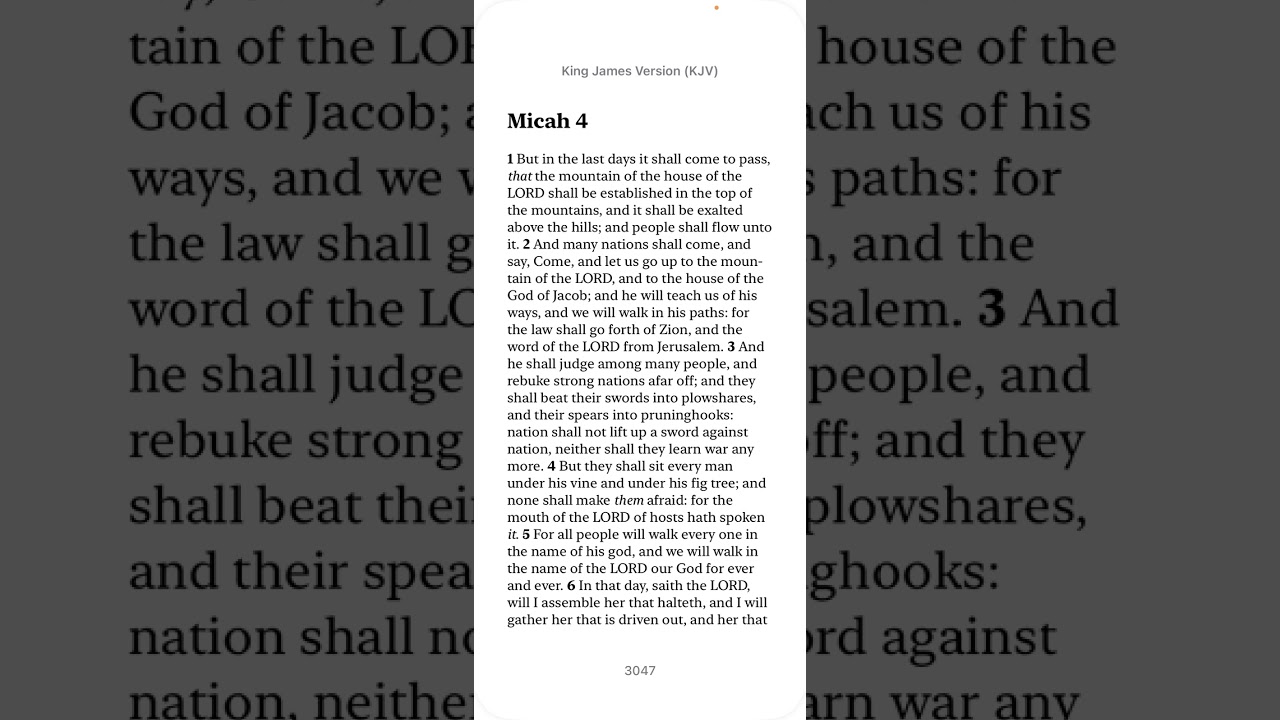 Bible Micah Chapter 4 KJV | The Mountain of the Lord’s House | Audio Bible