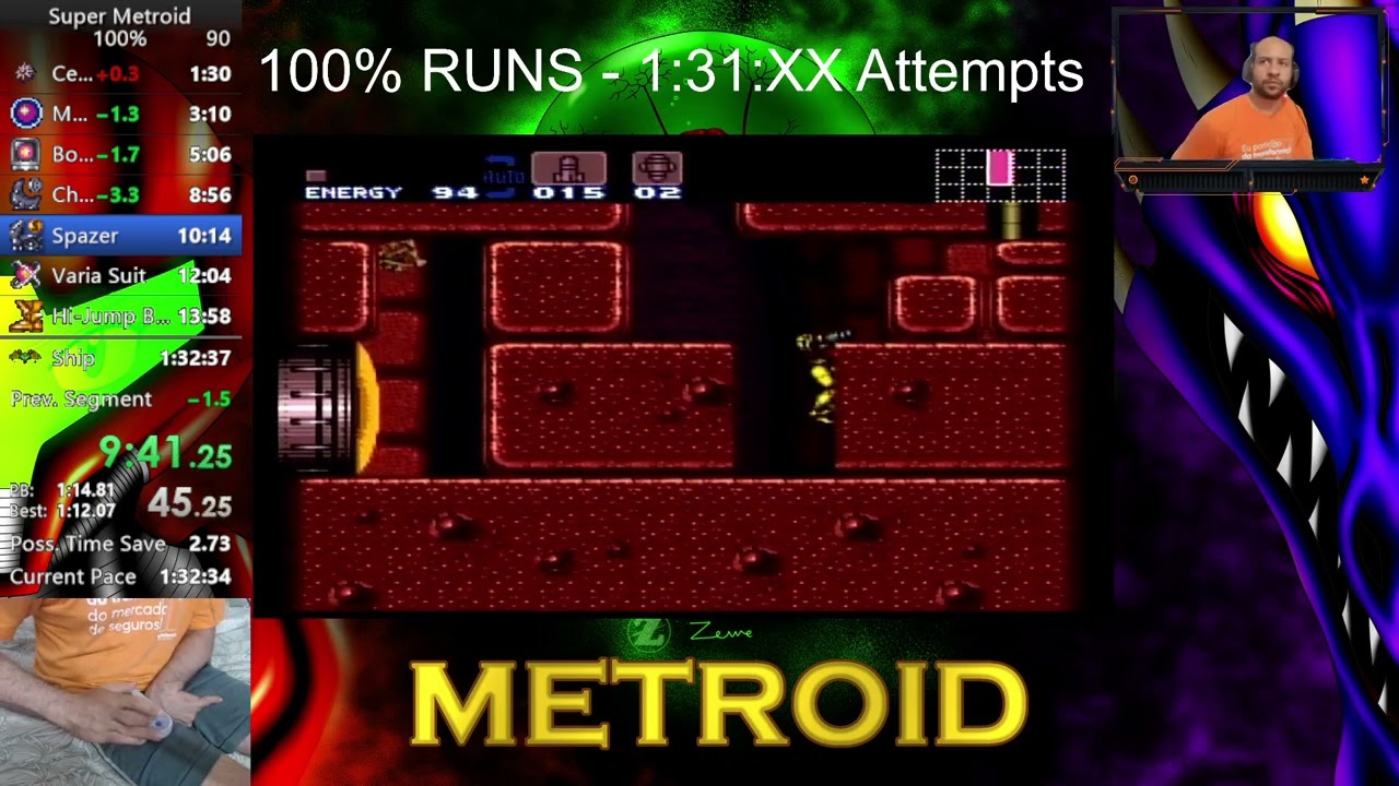 Super Metroid Onehanded - 100% - NEW WORLD RECORD - IRT = 1:32:27 - IGT = 1:01 by Wladiyeah AKA Oneh