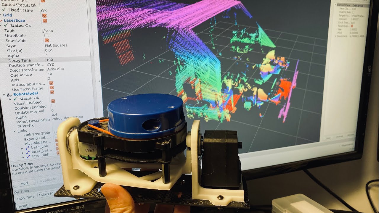 DIY 3D lidar point cloud testing