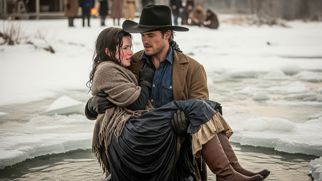 She Was Pushed Into The Frozen River By Her Ex, The Cowboy Pulled Her Out And Kept Her Safe