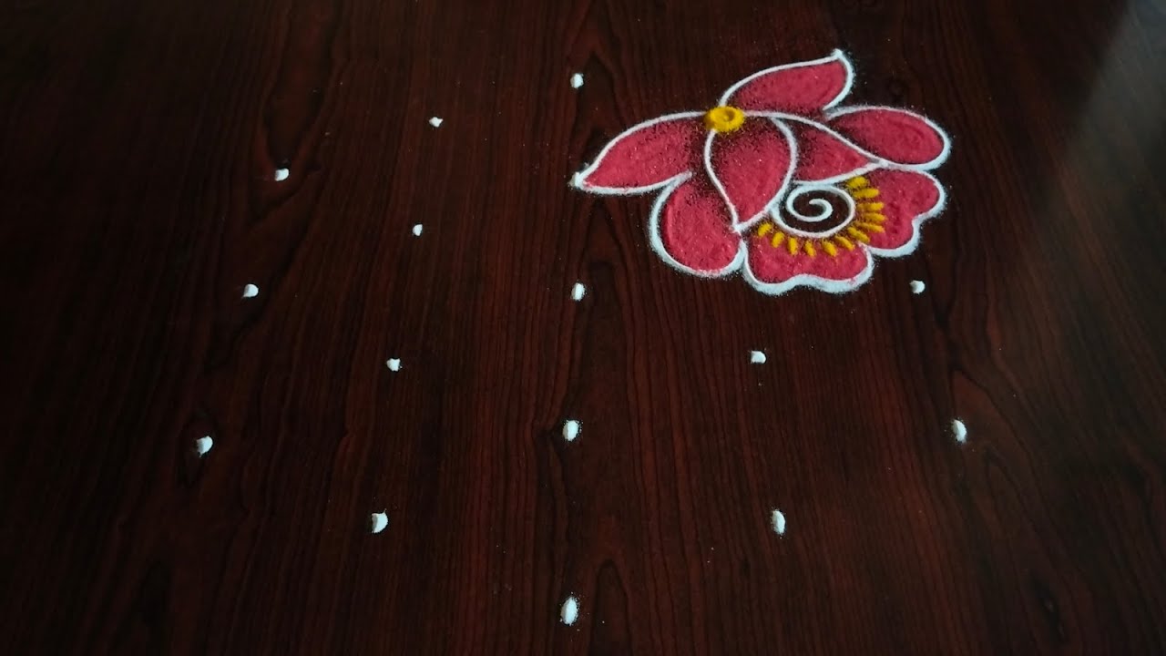 Easy latest festival rangoli (5×3) dot's....