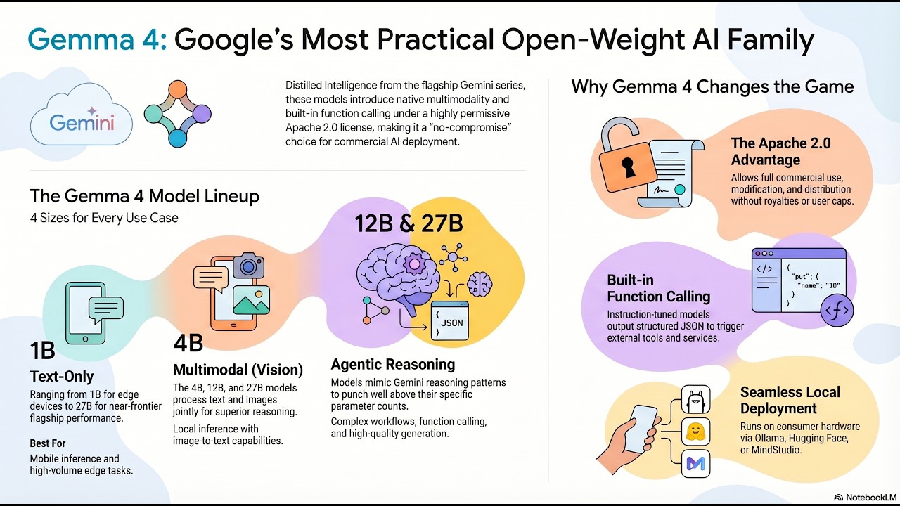 Что такое Gemma 4? Семейство открытых моделей Google с лицензией Apache 2.0 | MindStudio