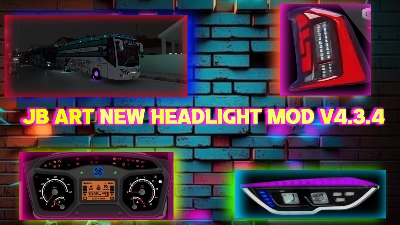 New headlight mod v 4.3.4 #bussid #bus #bussimulatorindonesia #gaming #ets2