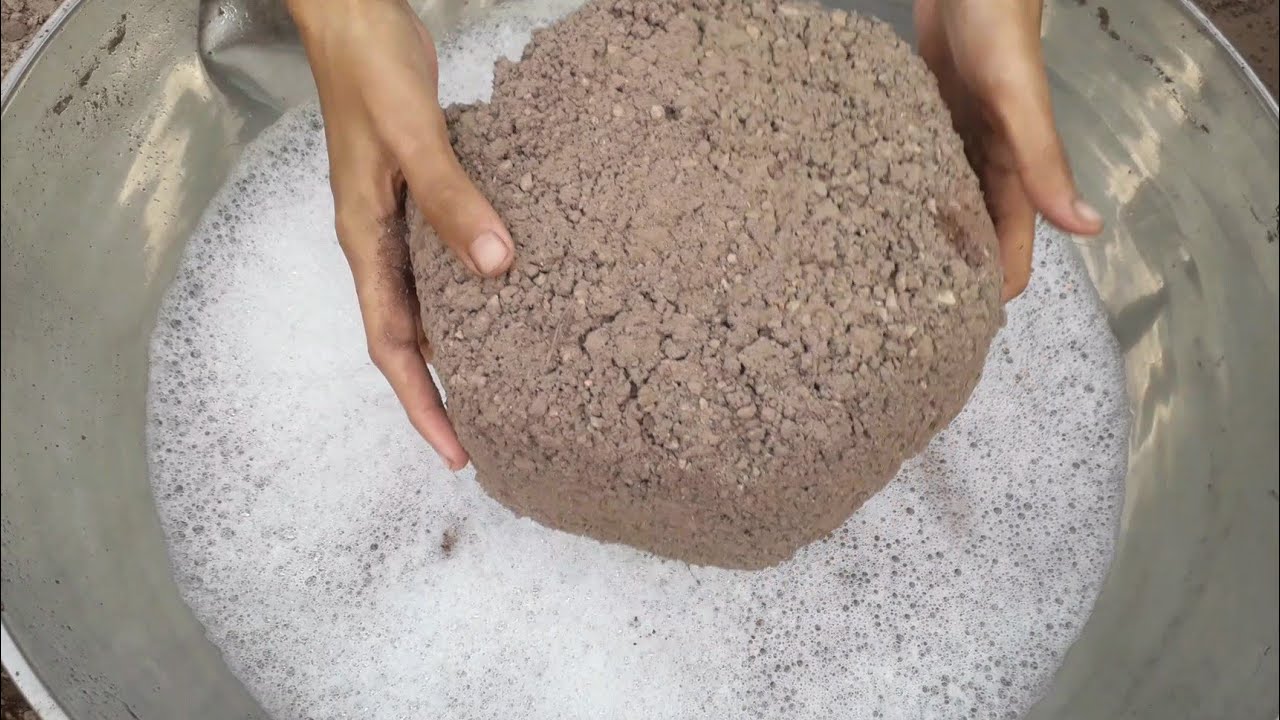 New red stoney texture floor +foamy water crumbling asmr video💦💦Mini Libi Asmr