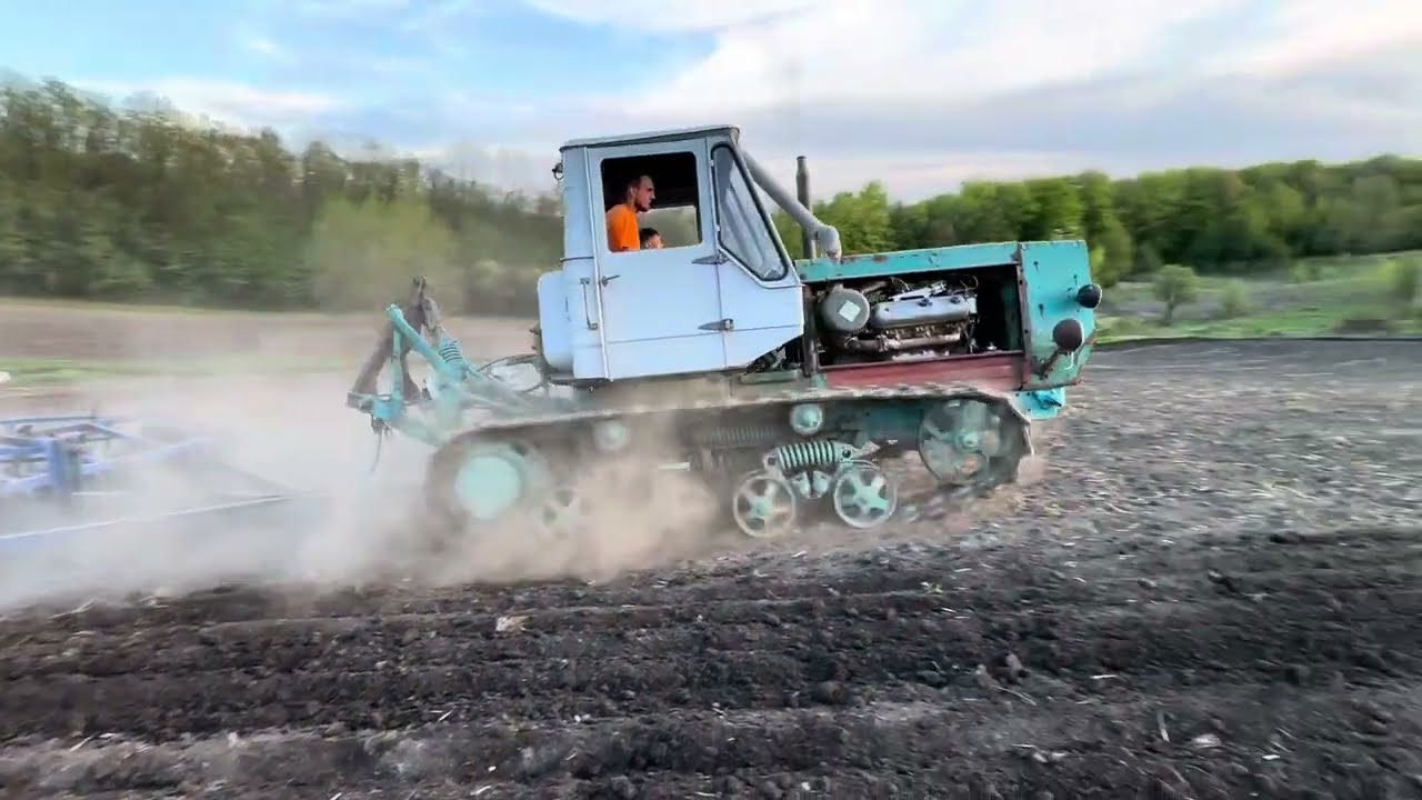 Красивое видео,трактор т150 гусеничный,культиватор кпс4 👍😊🚜
