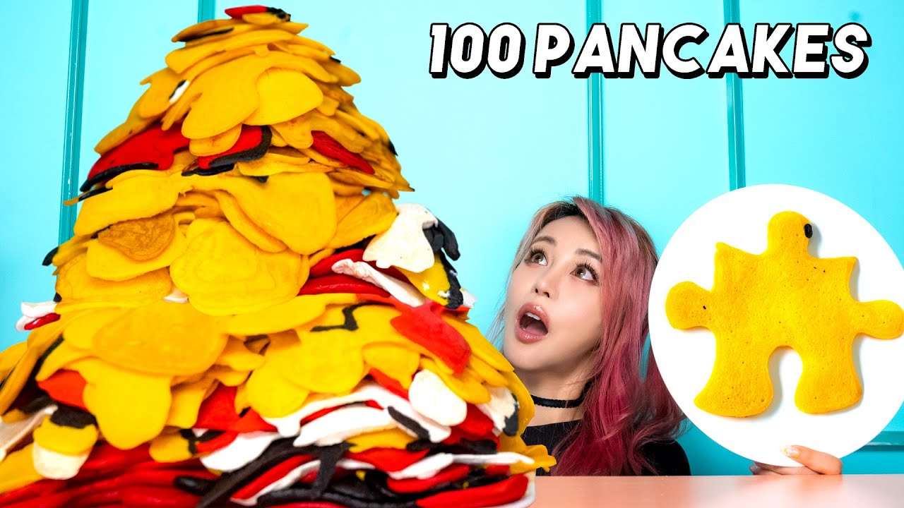 World's Biggest Pancake Jigsaw Pancake Art Challenge | BF vs GF!