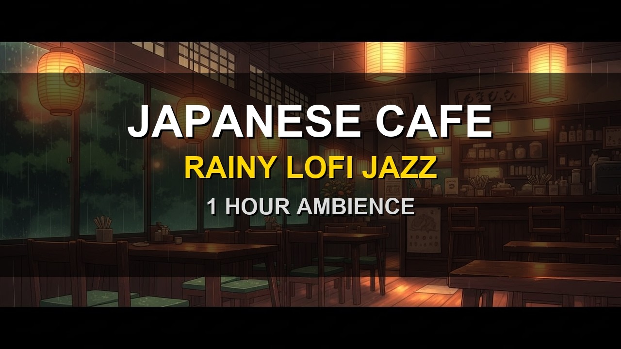 Rainy Japanese Café ☕🌧️ 1 Hour Lofi Jazz for Studying & Relaxation