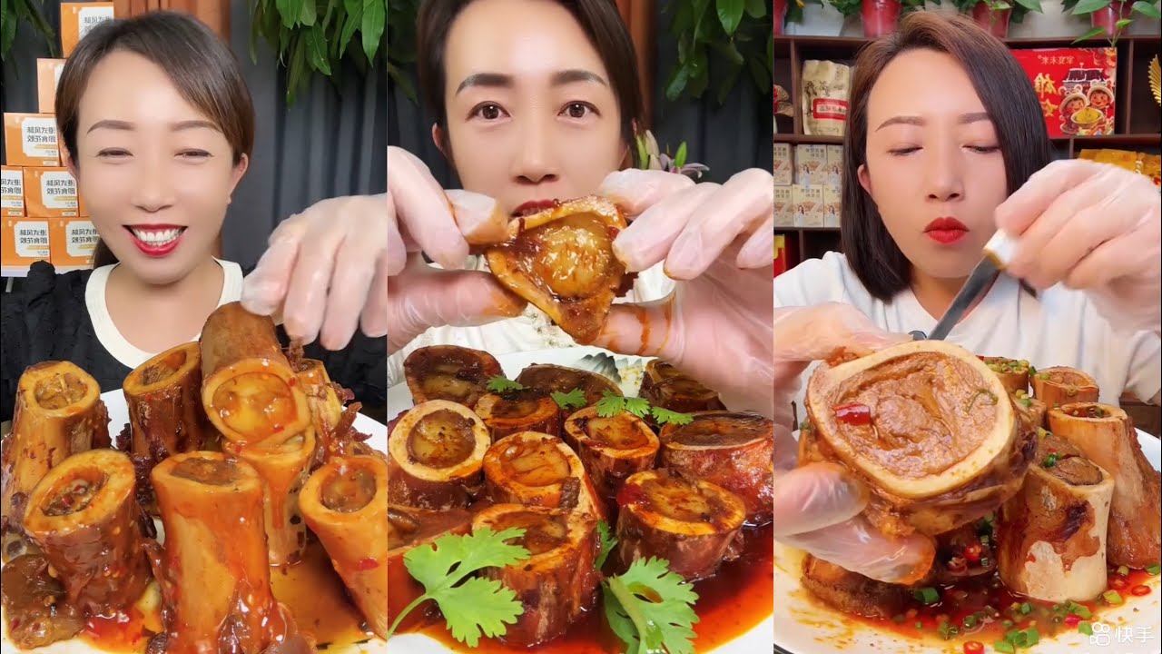 MUKBANG beef bone marrow ASMR  - The best of delicious Lien Huong food #1549