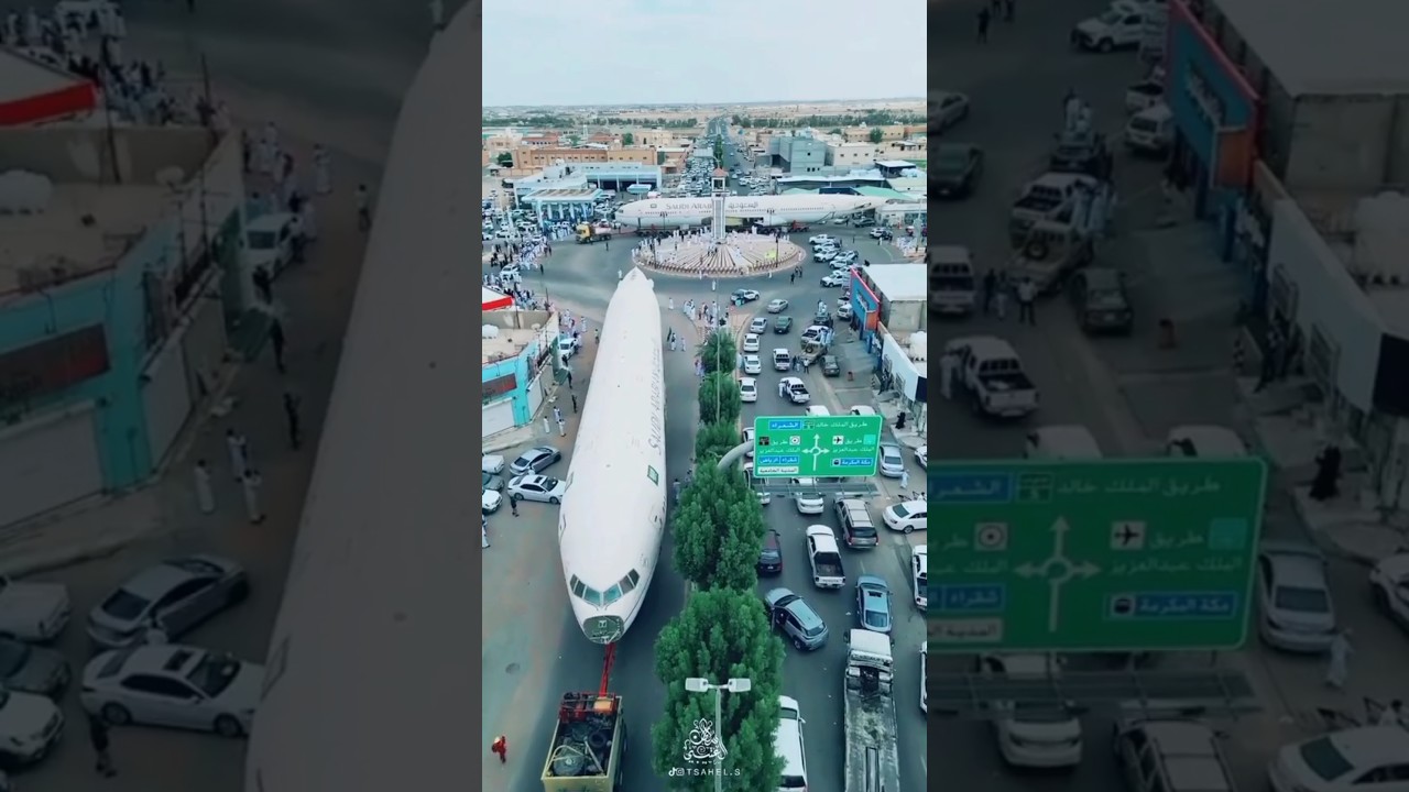 Saudi plane shifts by road by Pakistani driver Ramzan group #saudiarabia #saudiairlineissuedflightss