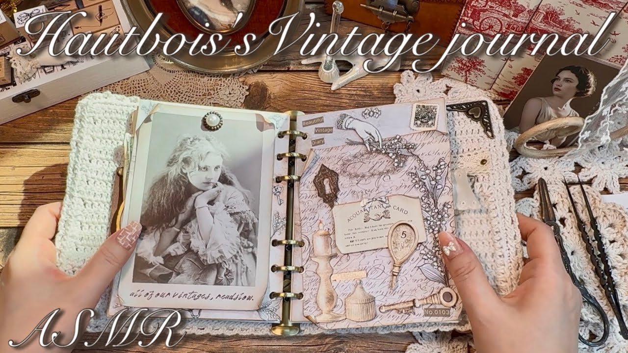 ASMR 🎙️🎧 다꾸asmr 📜빈티지러버의  🕯️🗝️수집품 #빈티지다꾸 #다이어리꾸미기 #scrapbooking #vintage ㆍ