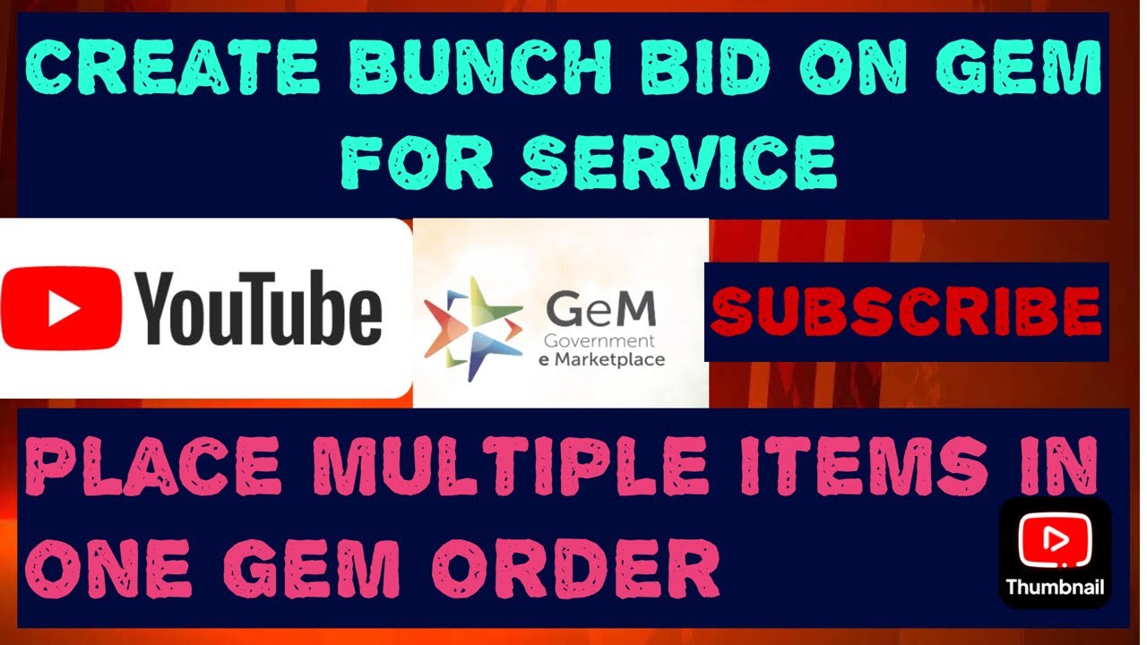 How to create bunch bid for Service on GeM