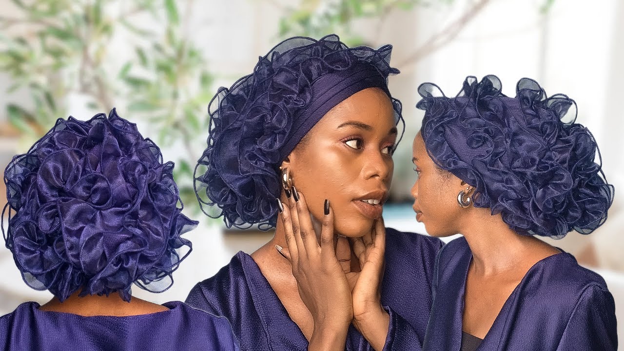How to make a V- Shaped Ruffles Turban | Kemisinuola