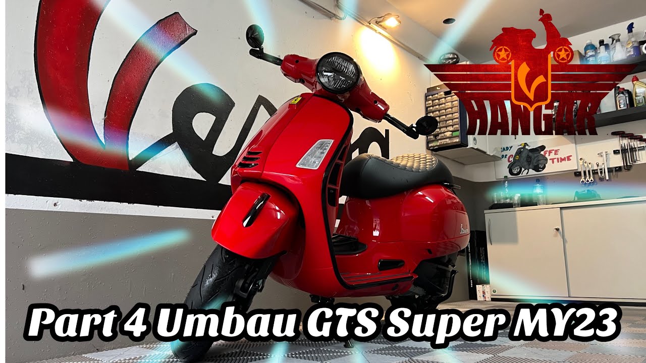 Umbau meiner Vespa GTS300 MY23 Part 4, Einbau Trittbrett, Seitenverkleidung, Fussrasten,Gepäckträger