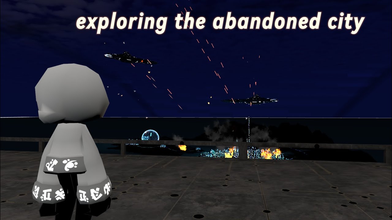 exploring the abandoned city ( VR chat )