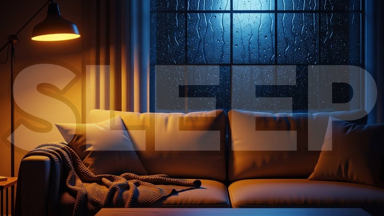 Night Rain in a Cozy Living Room | 8 Hours of Relaxing Rain Sounds & Home Ambience for Deep Sleep