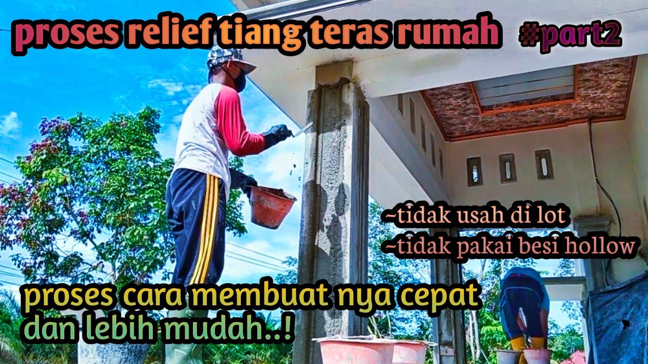 part2 cara relief tiang//cara profil tiang rumah