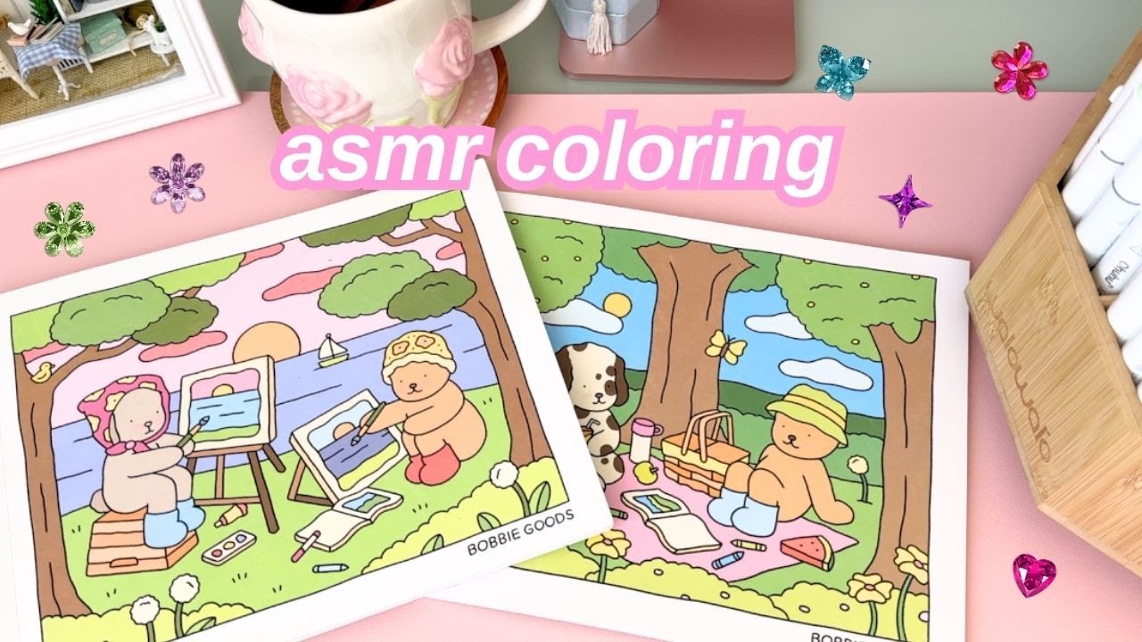 ASMR | ♥ Coloring Bobbie Goods (clicky close up whispers)