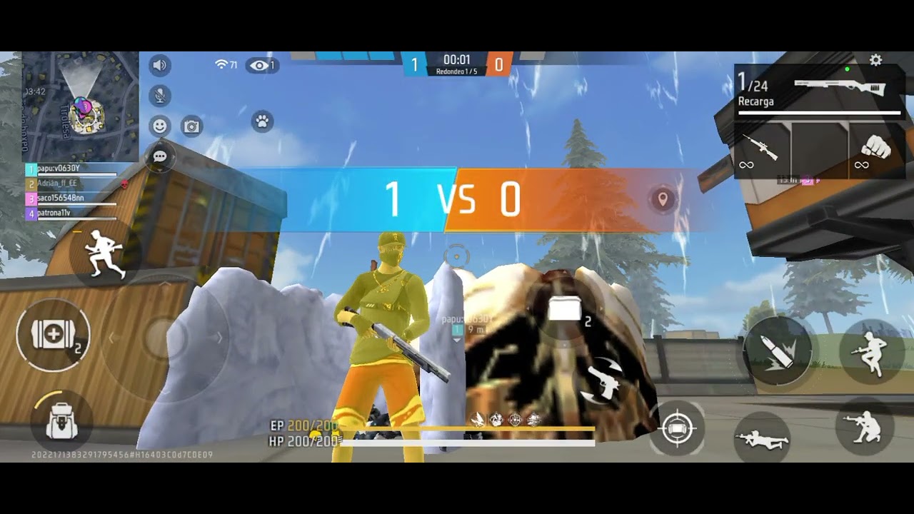 Jugando Free Fire en Crea Tu Mapa