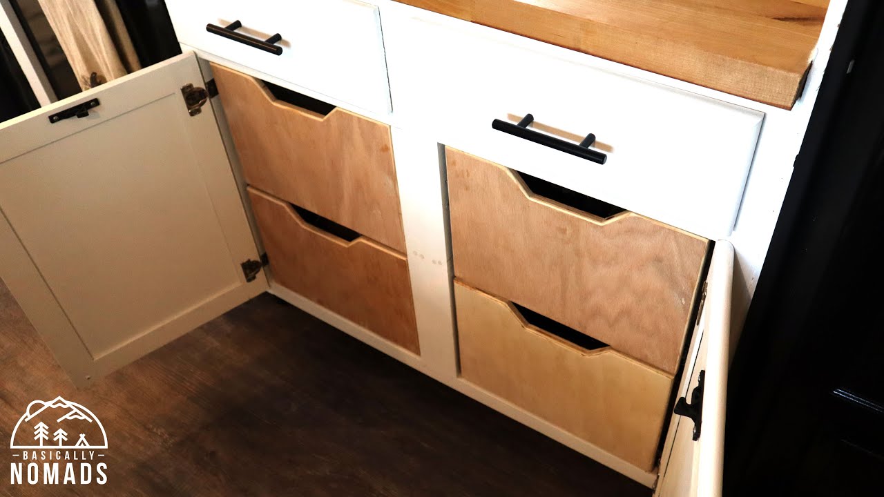 DIY TINY HOME Storage: Simple Drawers Built Into Cabinets Require Little to No Experience!