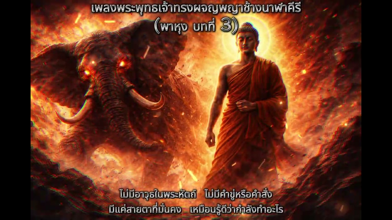 เพลงพระพุทธเจ้าทรงผจญพญาช้างนาฬาคีรี (พาหุง บทที่ 3)