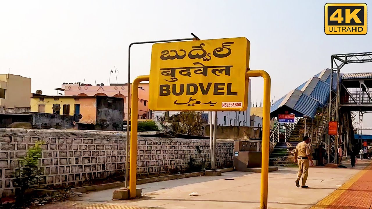 BDVL, Budvel Railway Station From Train, Video in  4K Ultra HD