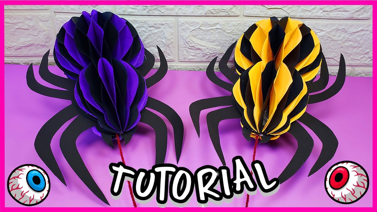 🎃 DIY Arañas de papel para HALLOWEEN 🎃 Decoraciones para Halloween 👻 DIY Halloween Day