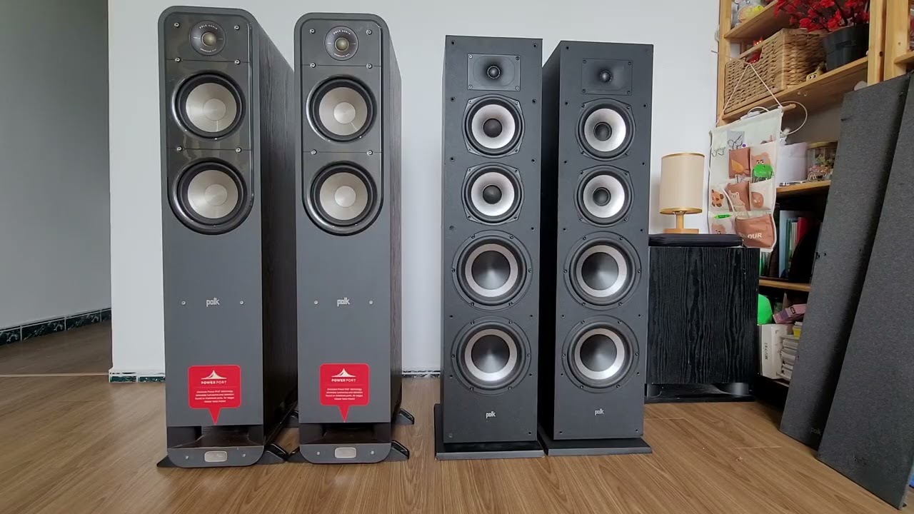 Loa cột thương hiệu Mỹ Polk Audio phiên bản chữ ký signature S55 vs phiên bản kiểm âm monitor XT70