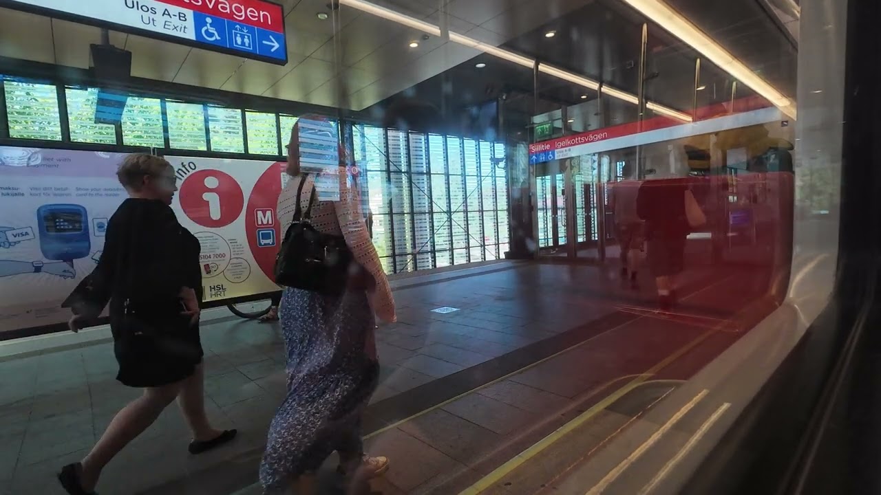 Helsinki Metro: Trip from Sörnäinen to Mellunmäki || Transit and Cycling