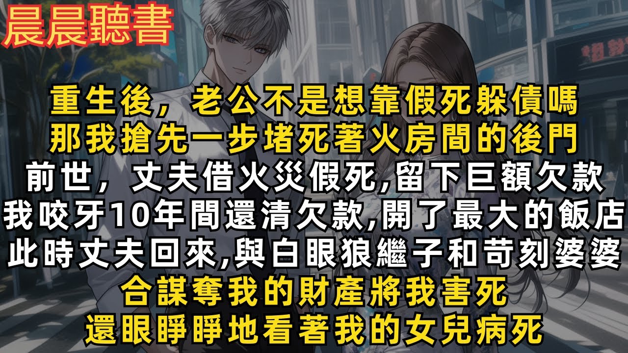 重生後，老公不是想靠假死躲債嗎？那我搶先一步堵死著火房間的後門。前世，丈夫借火災假死，留下巨額欠款，我咬牙還清欠款，功成名就。此時丈夫回來，與白眼狼繼子和苛刻婆婆合謀奪我的財產將我害死