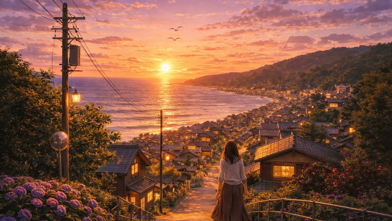【フリーBGM】夕暮れの街並み