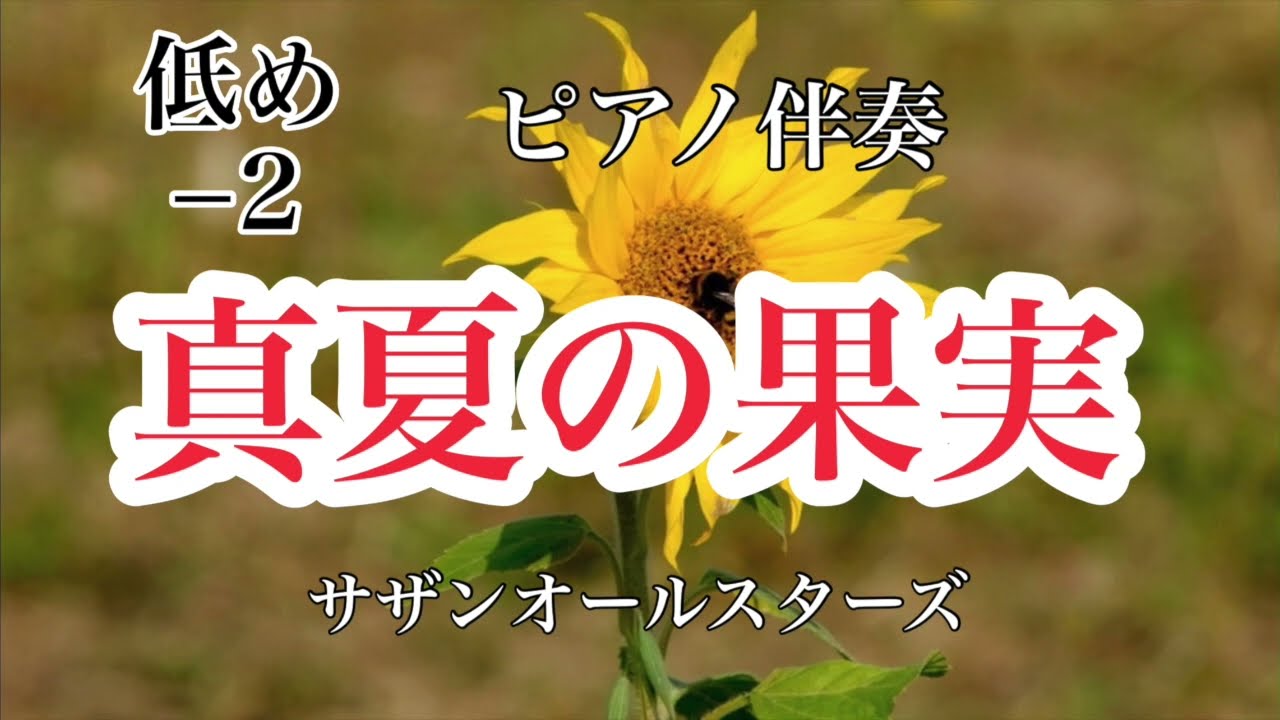 新【低めのキー−2】真夏の果実 サザンオールスターズ J-POP ピアノカラオケ 懐かしの名曲