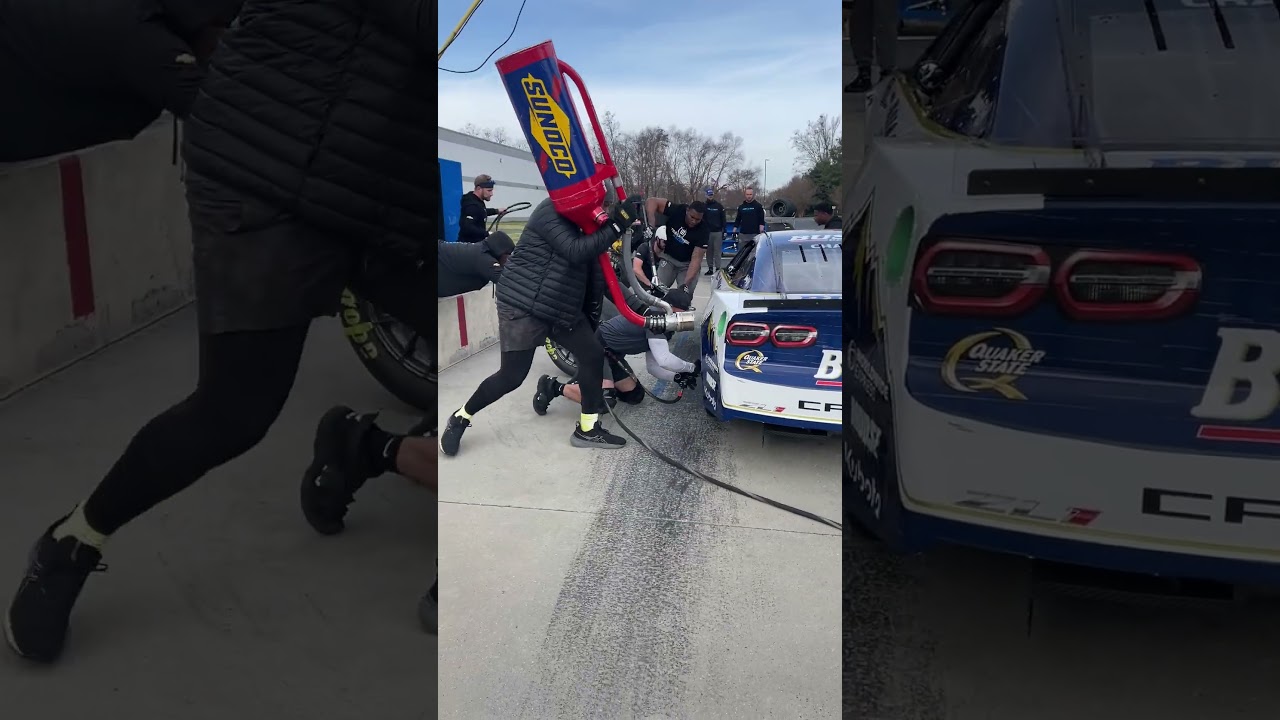 We call him &ldquo;Jersey Mike&rdquo; and he&rsquo;s practicing to pit his first cup race. #pitstop #NASCAR #pitcrew