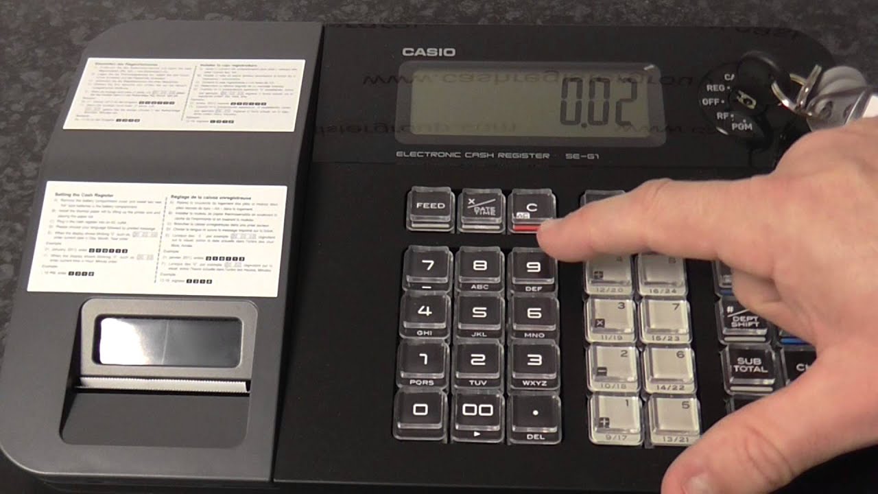 Casio SE-G1 - How to enter an amount - doing a simple sale - Adding up