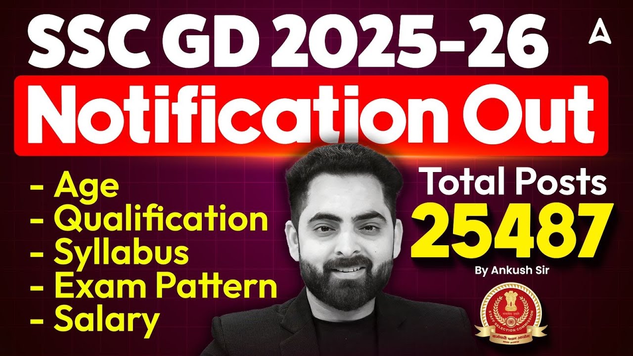 SSC GD 2025-26 Notification Out | SSC GD New 25,487 Vacancies, Age, Qualification, Syllabus, Pattern