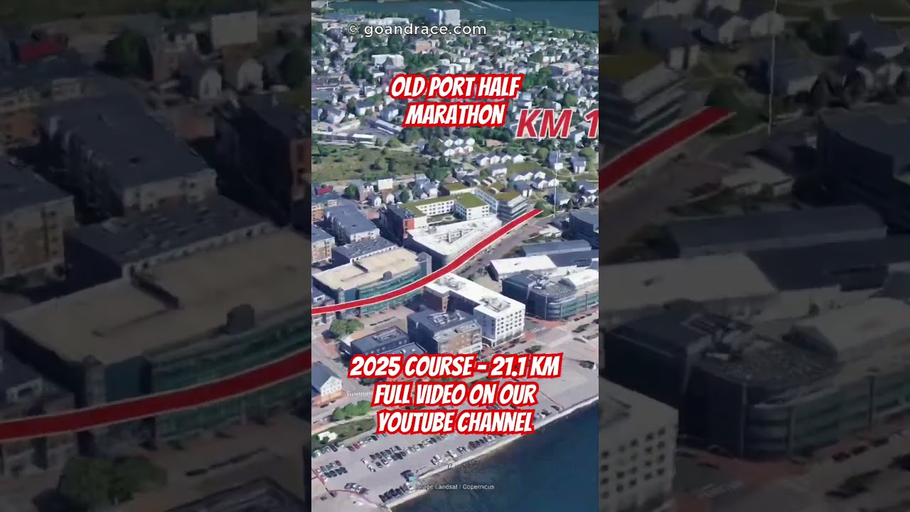 Old Port Half Marathon 2025: fly over the half-marathon course! Video of the race path.